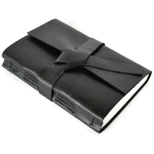 4x6 black leather journal notebook