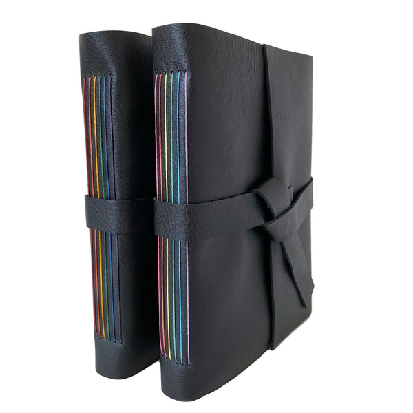 Rainbow Thread Leather Notebook