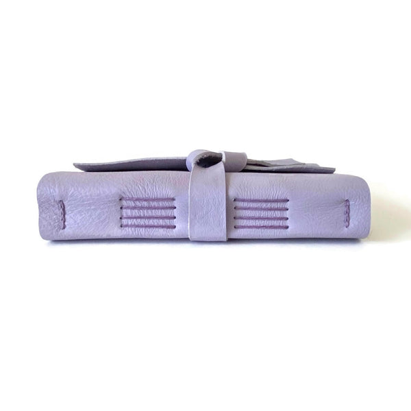 Custom Lined Leather Journal, Light Purple