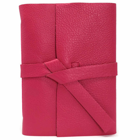 Pink leather slim Journal Front View