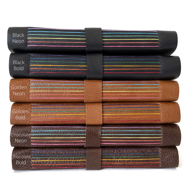 Rainbow Thread Leather Notebook