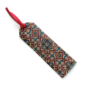 Red and Blue Portuguese Tile Cork Bookmark, Vegan Friendly