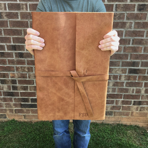 Extra Large Leather Sketchbook, Choose Your Size and Color