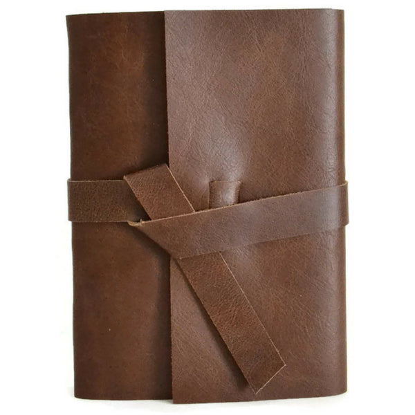 Front view of Chocolate leather journal