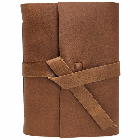 Front view of Golden Brown Leather Journal