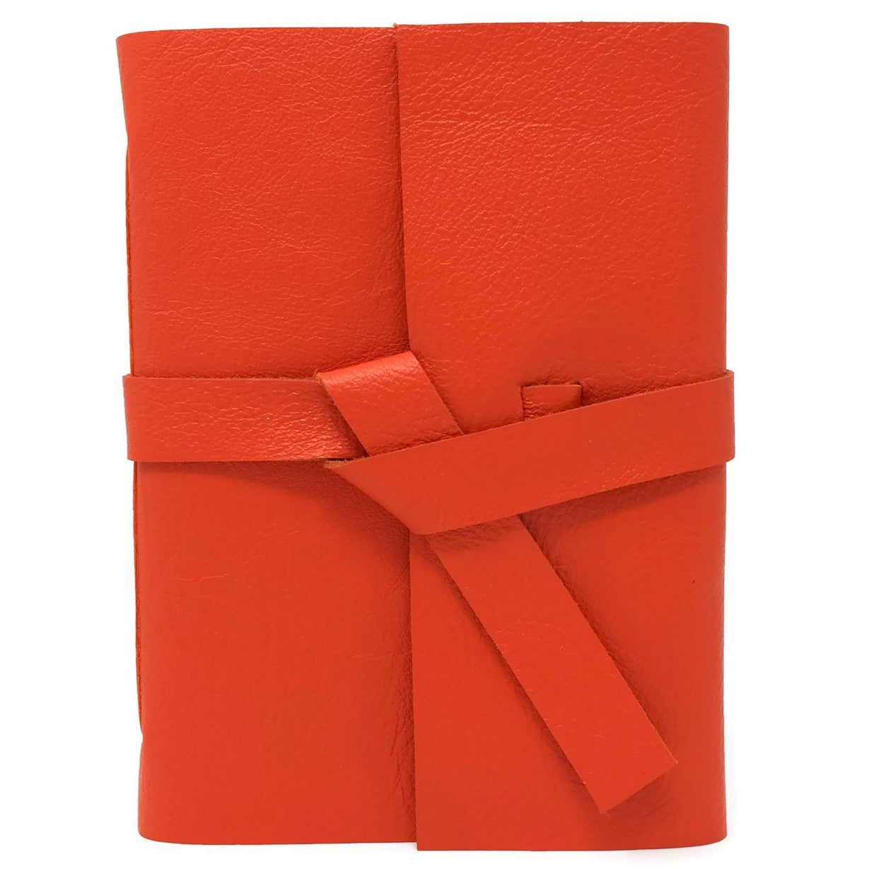Front view of Orange Leather Journal