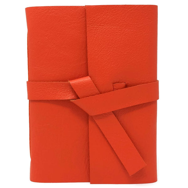 Orange Slim Leather Travel Journal, 96 pages