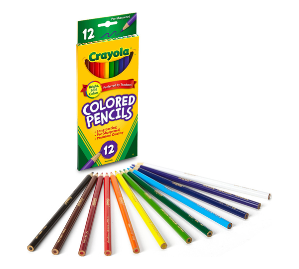 Full Size Crayola Colored Pencils, Set of 12 Assorted Colors