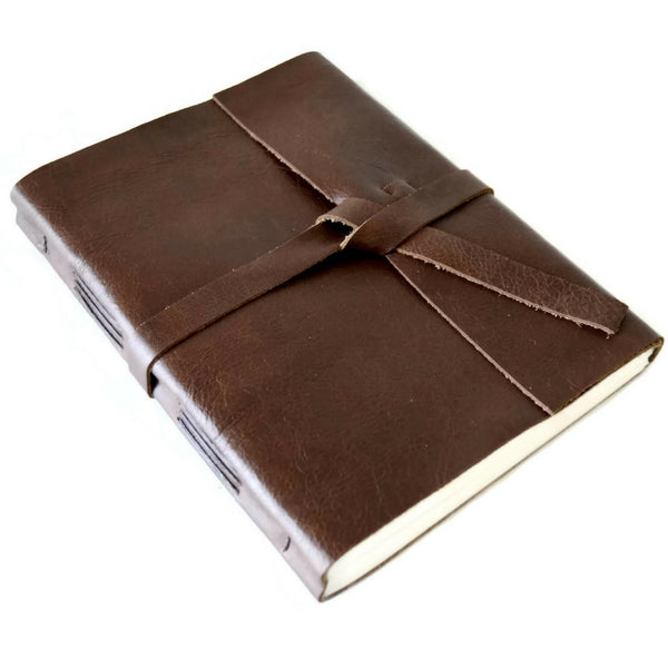 Custom Chocolate Brown Leather Journal Lined Sketchbook