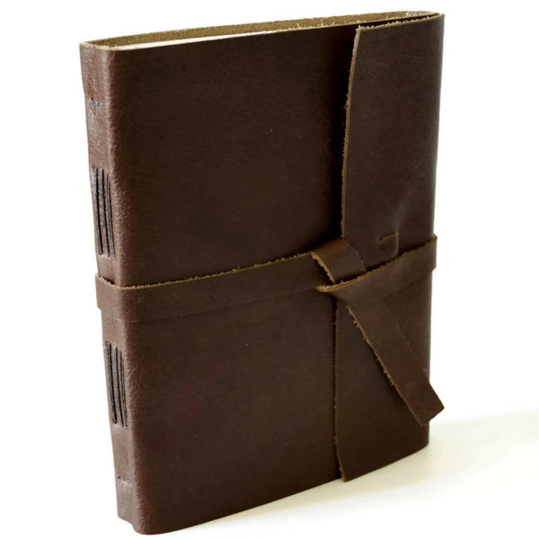 Brown Leather Journal with lined pages made with genuine leather