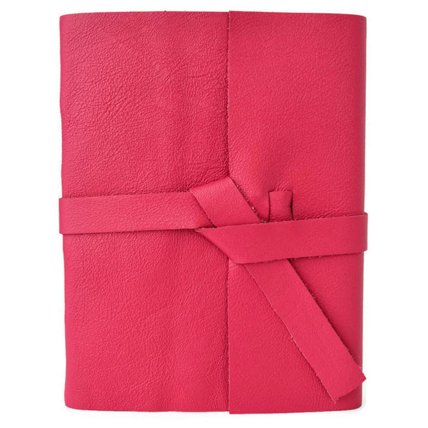 Personalized Pink Leather Journal that can be customized with initials