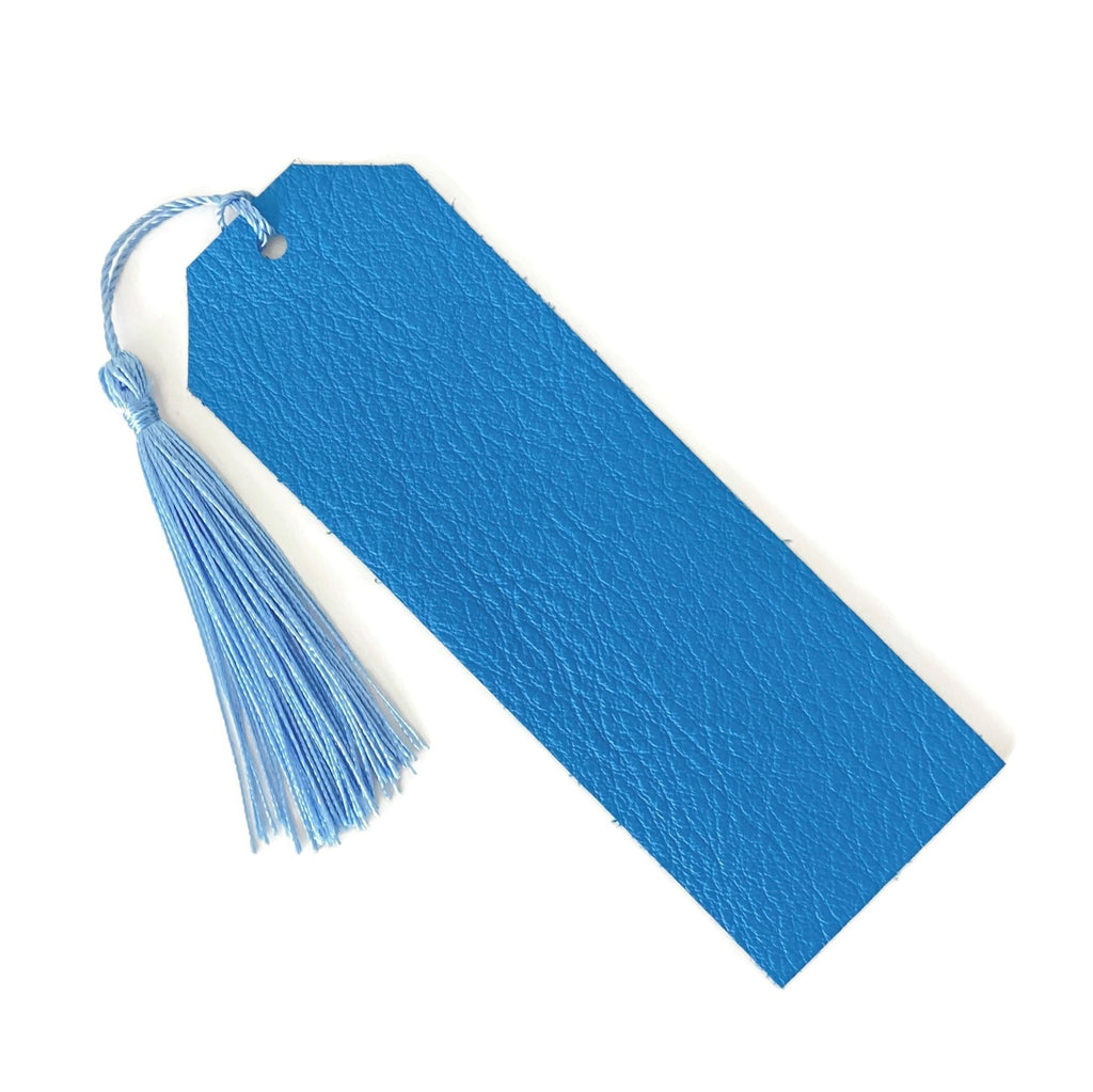 Dark Blue Leather Bookmark with Tassel