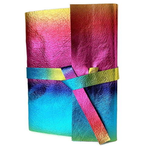 Ready To Ship 6x8 Unlined Rainbow Leather Journal