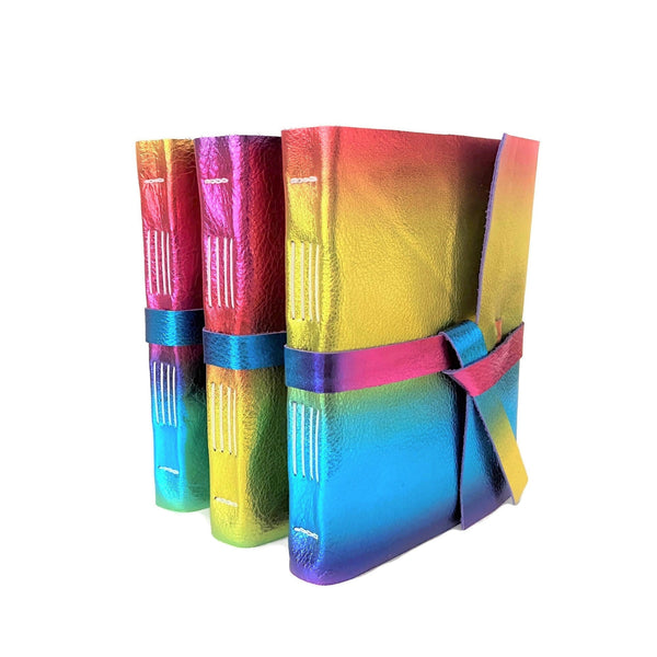 Ready To Ship 6x8 Unlined Rainbow Leather Journal