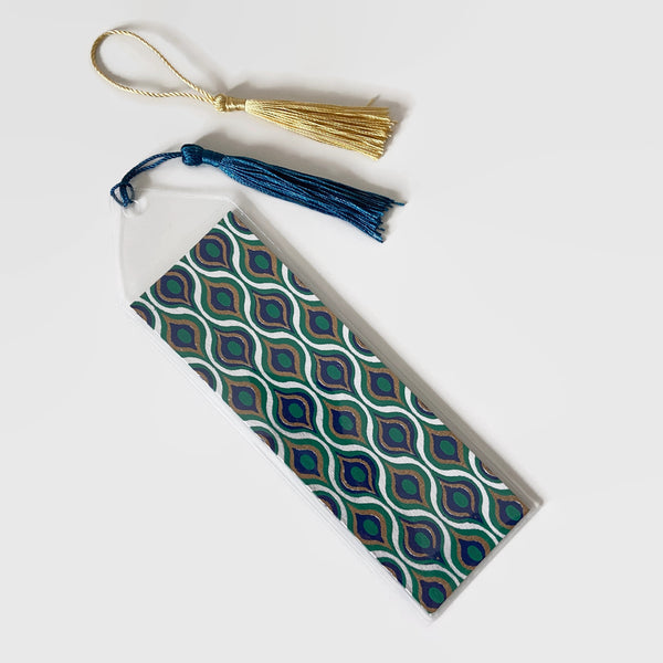Bookmark with Peacock Feather Inspired Design