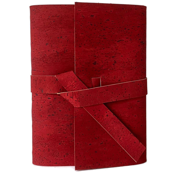 Ready To Ship 5x7 Vegan Cork Unlined Notebook, Red