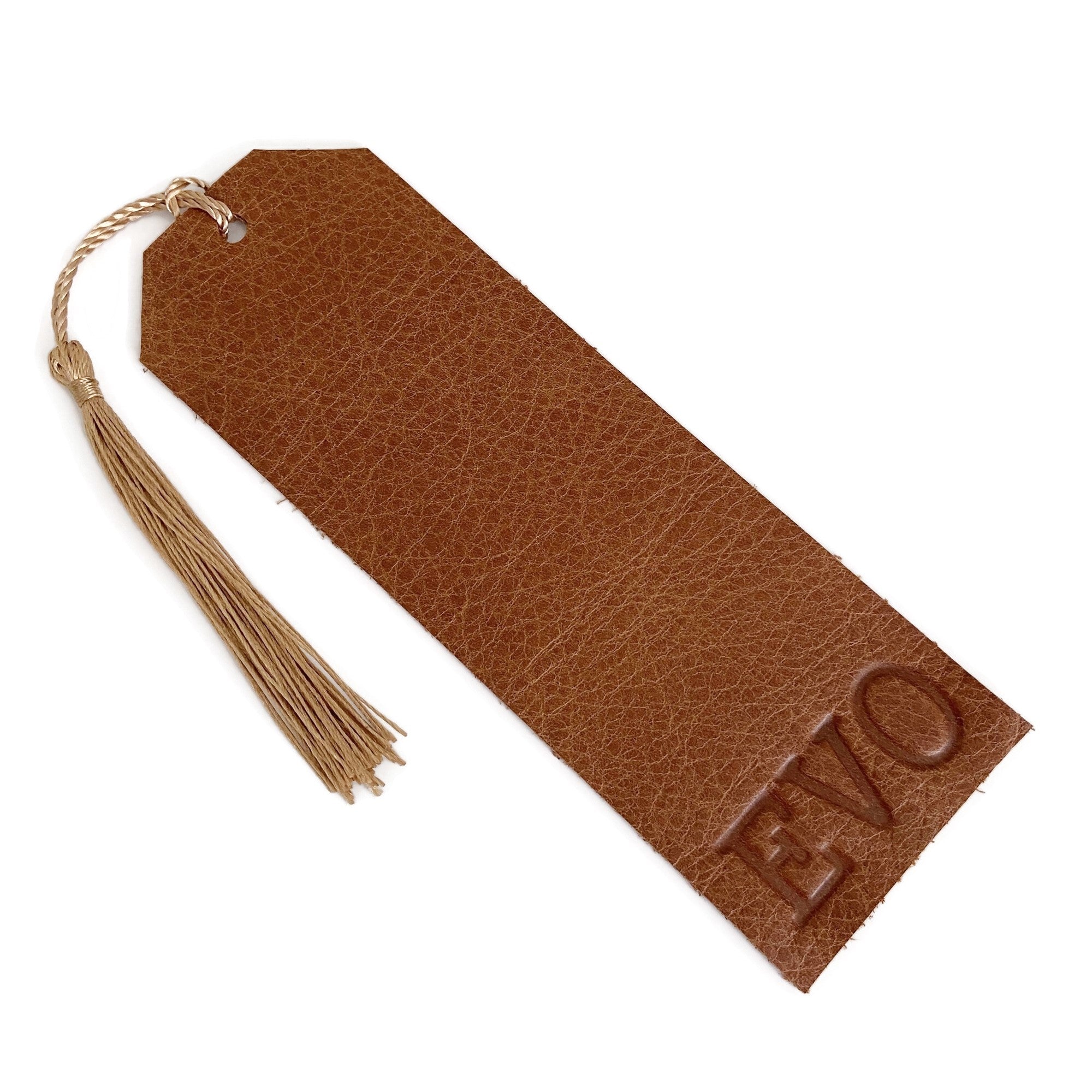 Golden Brown Leather Bookmark