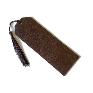Chocolate Brown Leather Bookmark