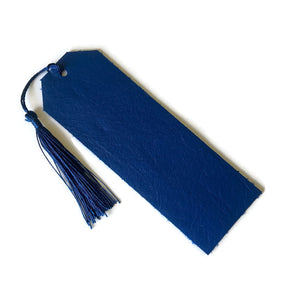 Dark Blue Leather Bookmark