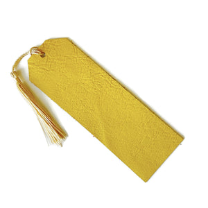 Yellow Leather Bookmark