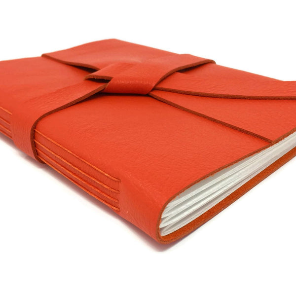 Orange Slim Leather Travel Journal, 96 pages
