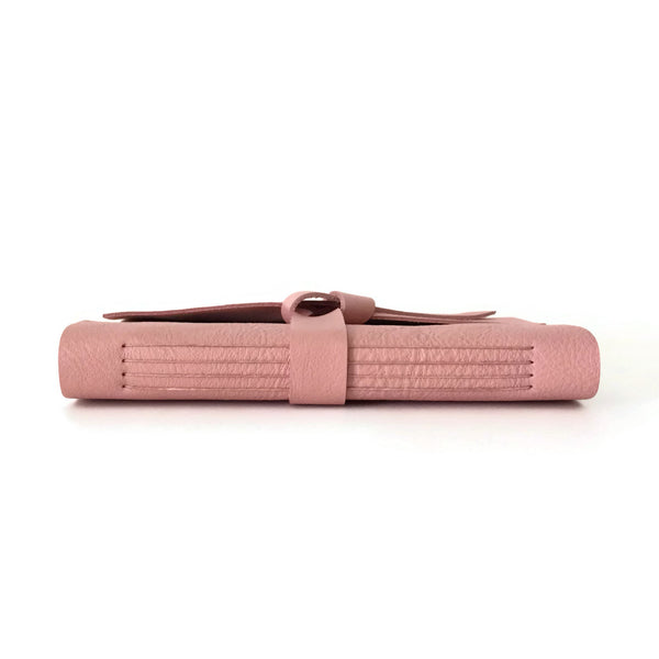 Blush Pink Leather Notebook Spine View