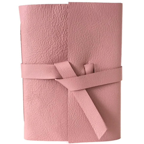 Blush Pink Leather Journal Front View