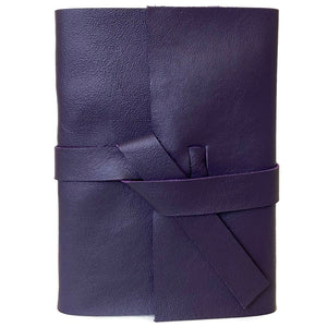 Custom Unlined Leather Sketchbook or Notebook, Dark Purple