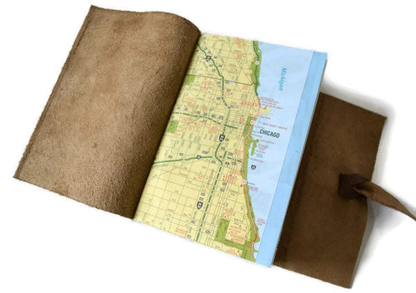 4x6 Chocolate with Chicago Map, Lined OR Unlined