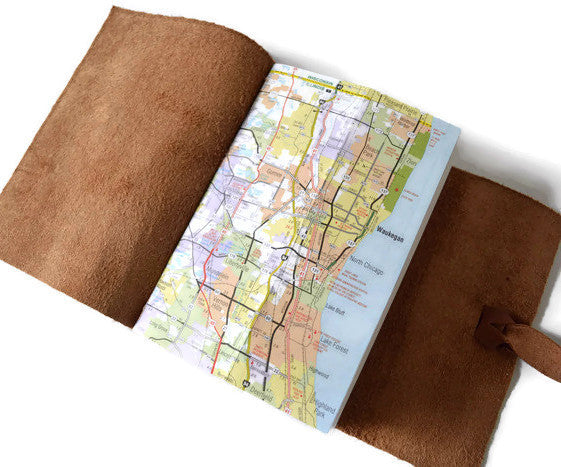 4x6 Chocolate with Chicago Map, Lined