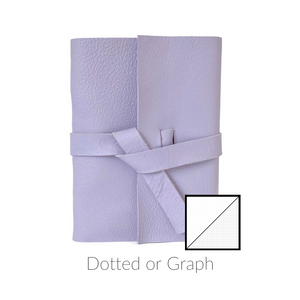 Custom Leather Grid Journal, Dot or Graph Grid Pages, Light Purple