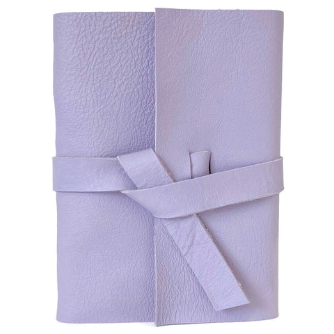 lavender light purple leather sketchbook front view