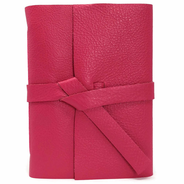 Pink leather slim Journal Front View